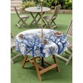 thumbnail image 5 of Outdoor Tablecloth with Umbrella Hole Zipper Modern Tree Branches Round Tablecloth 60" Waterproof Outside Table Cloth Contemporary Sky Blue Botanical Patio Table Cover Tablecloths for Picnic Party, 5 of 8