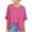 Hot Pink, variant on Quinlirra shirts for women graphic tees Women's Large T-shirt Summer Casual Loose Short Sleeved Solid Color Loose T-shirt Top