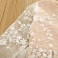 thumbnail image 4 of Baby Girls Solid Color Lace Stitching Long Sleeve Triangle Romper, 4 of 6