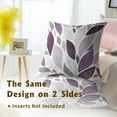 thumbnail image 6 of Purple and Gray Leaf Throw Pillow Cover 16x16 Inch Pack of 2 Spring Leaf Geometry Cushion Pillow Case Square Cotton Purple Eucalyptus Pillowcase for Summer Party Bed Sofa Home Car Bedroom Outdoor, 6 of 6