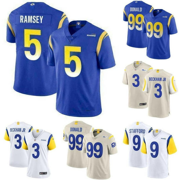 NFL_Jerseys Womens Football Jerseys Men women youth Los Angeles''Rams'' jersey 3 Odell Beckham Jr. 40 Von Miller 99 Aaron Donald 9 Matthew Stafford  10 Cooper Ku 