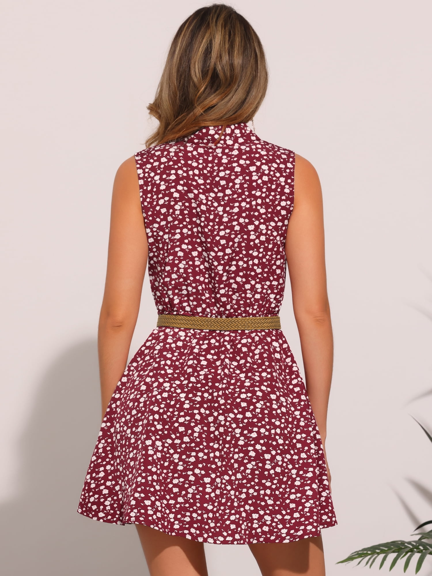 DARING DIVA Unlined Above Knee Sleeveless Mini Belted Dress XL Red