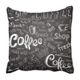 thumbnail image 1 of BSDHOME Board Coffee To Go Cups Mugs Beans And Lettering Types Black And White Chalk Cafe Text Pillowcase Cover 16x16 inch, 1 of 1