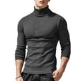 thumbnail image 1 of Man's Slim Base Pullover, Solid Color Long Sleeve Turtleneck Casual T-shirt, 1 of 9