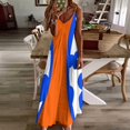 thumbnail image 4 of Blue And Orange Sleeveless Dress Dresses Women Summer Women's Summer Clothing, 4 of 9