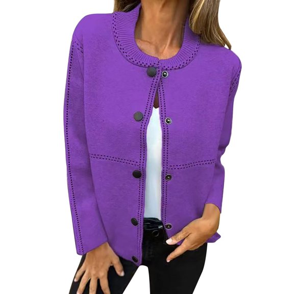 Ashirexll Womens Fleece Coats, Winter Coats for Women, Fashion Casual Cardigan Solid Long Sleeve Button Knitted Sweater Coat