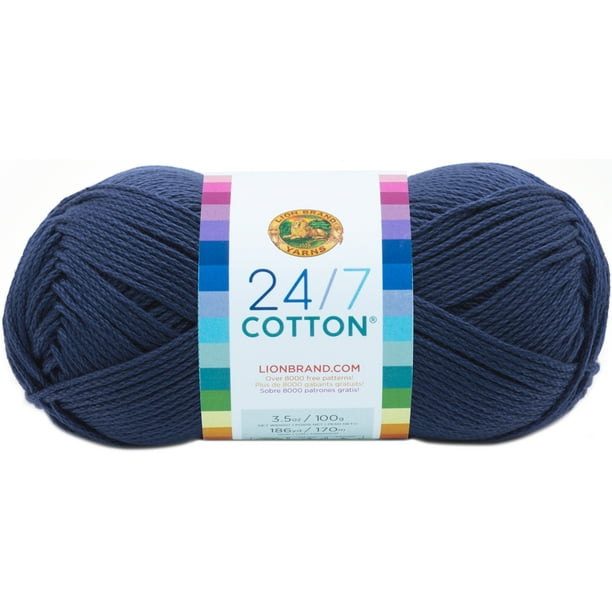Lion Brand 24/7 Cotton Yarn-Navy 