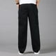 thumbnail image 5 of Pantalones de algodón para hombre, talla grande, cintura elástica, estilo informal, color liso, múltiples bolsillos, 5 of 7