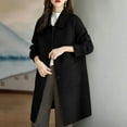 thumbnail image 4 of 2025 Women Single Breasted Wool Coat Business Office Work Long Winter Pea Coat Elegant Lapel Overcoat with Pockets, 4 of 4