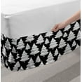 thumbnail image 2 of Christmas Bed Skirt, Monochrome Print of Repeating Ornate Trees on a Backdrop with Polka Dots, Elastic Bedskirt Dust Ruffle Wrap Around for Bedding Decor, 4 Sizes, Charcoal Grey White, by Ambesonne, 2 of 2