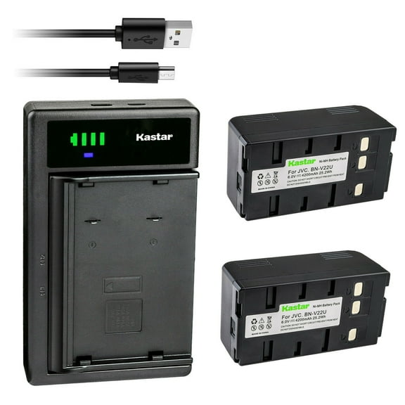 Kastar 2-Pack Battery and Smart USB Charger Replacement for JVC GR-AX84U GR-AX840U GR-AX841U GR-AX880 GR-AX880US GR-AX890 GR-AX890U GR-AX890US GR-AX9U GR-AX90 GR-AX900U GR-AX910 GR-AX910U GR-AX911U