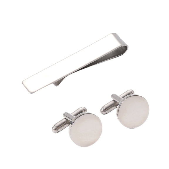Modern Designs Men's Cufflinks And Tie Clip Set In Stainless Steel Portable for Elevating Your Business Wardrobe