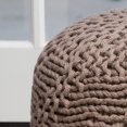 thumbnail image 3 of Haley Indoor Handcrafted Modern Fabric Weave Pouf, Light Brown, 3 of 6
