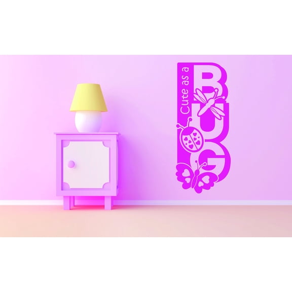 New Wall Ideas Cute As A Bug Butterfly Dragonfly Ladybug Insects Baby Girl 10x20"