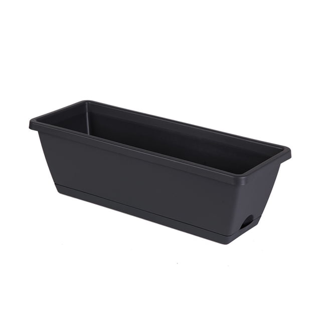 Maceta rectangular Bewildely para jardín y patio gris oscuro 50cm*19cm*15cm