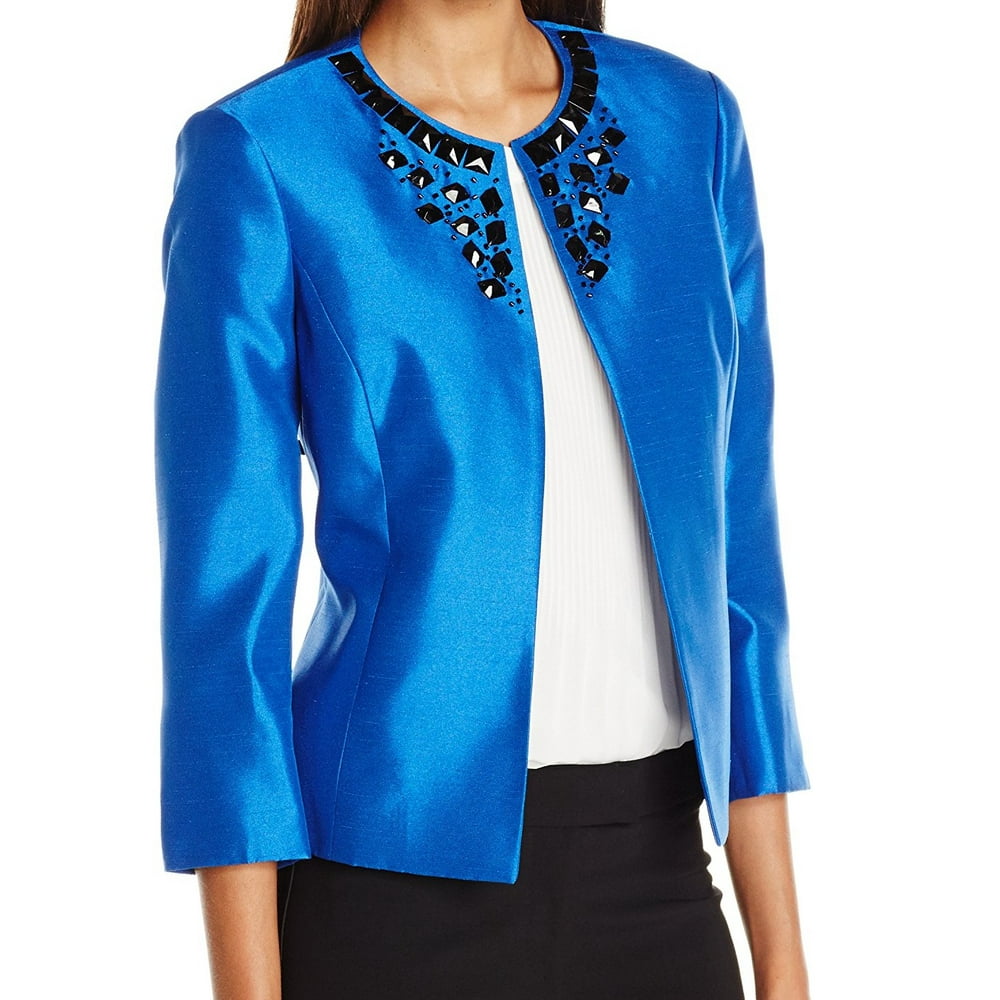 Kasper Kasper NEW Electric Blue Women's Size 6 Beaded Shummer