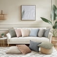 thumbnail image 6 of XWZO 18x18 inch Chenille Pillow Covers 2 Pieces Set, Square Fluffy Boho Striped Decorative Cushion Covers for Couch/Sofa/Bed, Caramel-Striped (NO PILLOW INSERT), 6 of 8