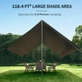 thumbnail image 2 of Cloud Skies Camping Tent Tarp with Poles, Waterproof PU 18000mm+ Rain Shelter, Anti- UPF2000+ Camping Sun Shelter Canopy, 2 of 7