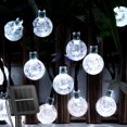 thumbnail image 1 of Guirnalda de luces solares para exteriores, 60 luces LED de 35,6 pies, globo de cristal con 8 modos de iluminación, luces de patio impermeables con energía solar para jardín, patio, porche, decoración de fiesta de boda (blanco cálido) Vhermosa Luces LED, 1 of 8