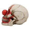 thumbnail image 5 of Halloween Creepy Red Nose IT Jester Clown Harlequin Joker Skull Figurine 5"H, 5 of 7