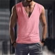 thumbnail image 5 of Camiseta sin mangas de cuello en V lisa para hombre: camiseta informal transpirable sin mangas para el verano, la playa y el entrenamiento., 5 of 5