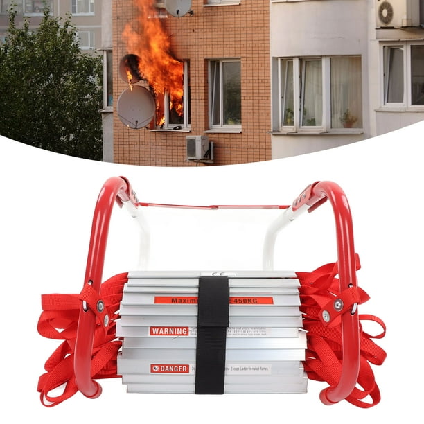 Rope Ladder, Anti Slip 7.5m Fire Escape Rope Ladder Secure Hanging Wide  Pedals Flexible For Home