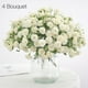 thumbnail image 5 of Flor de clavel artificial oficina en casa decoración floral banquete de boda tela de seda ramo de flores falsas, blanco 4 Piezas Yuarrent HA6616-03B*4, 5 of 5