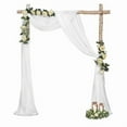 thumbnail image 2 of Wedding Arch Draping Fabric 1 Panel 29.5Inch X 19.6Ft White Sheer Chiffon Curtain Drapes for Ceremony, 2 of 6