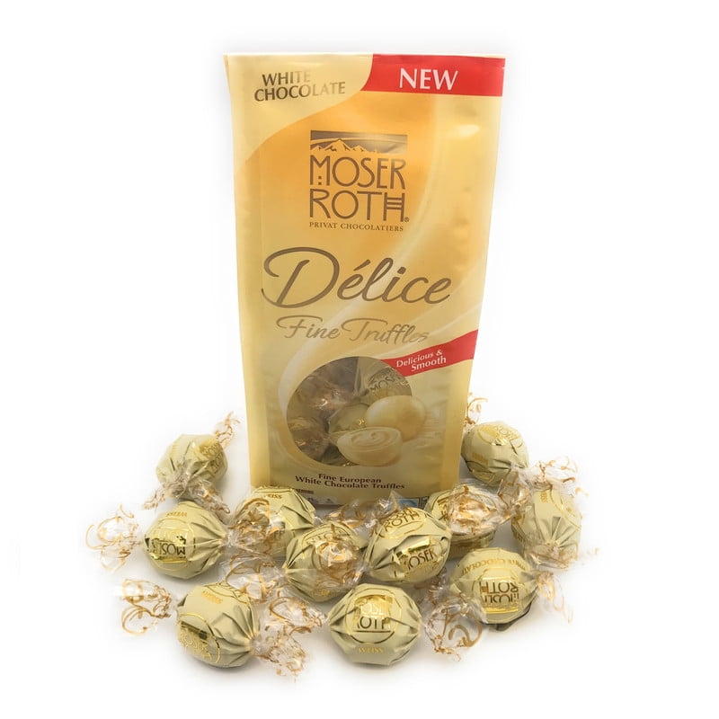 Moser Roth Délice Fine Chocolate Truffles, (Pack of 1, White