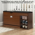 thumbnail image 6 of Birinta Shoe Bench 80×34×54 cm, Storage Bench with Drawers & Padded Seat Cushion,  3 Tiers Hallway Bench, for Entry, Bedroom, Closet, Vintage Brown, 6 of 12