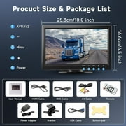 Podofo 10.1” HD Monitor for Mini TV & Car Video Player & Computer Display TFT LCD Color Screen Built in Speaker