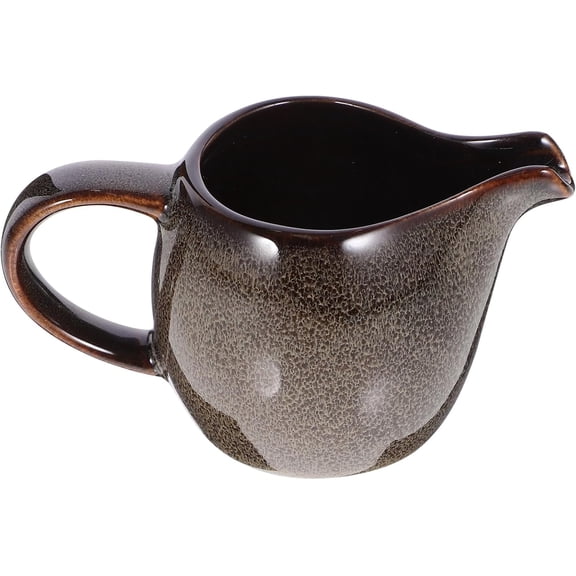 ABPETE Mini Creamer Pitcher Ceramic Creamer Jugs Mini Sauce Pitcher Porcelain Classic s Milk Coffee Syrup Jar Server Dipping Bowls grey