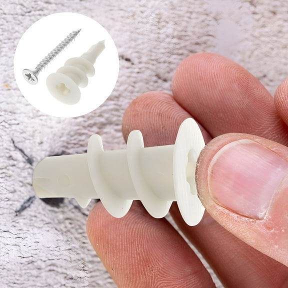 TALENO Self Tapping Drywall Anchor Heavy Duty Nylon 20 Sets White