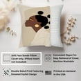 thumbnail image 2 of Ethan Taylor People and Portraits Throw Pillow Soft Cushion Cover ' 'African American People and Portraits' Bohemian Pattern Decorative Square Accent Pillow Case, 20x20 Inches, Brown, Beige, 2 of 5