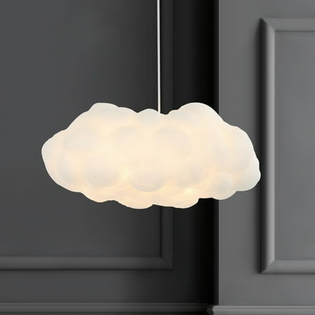 JONATHAN Y Zephyr 23" 2-Light Modern Contemporary Silk LED Cloud Pendant, White