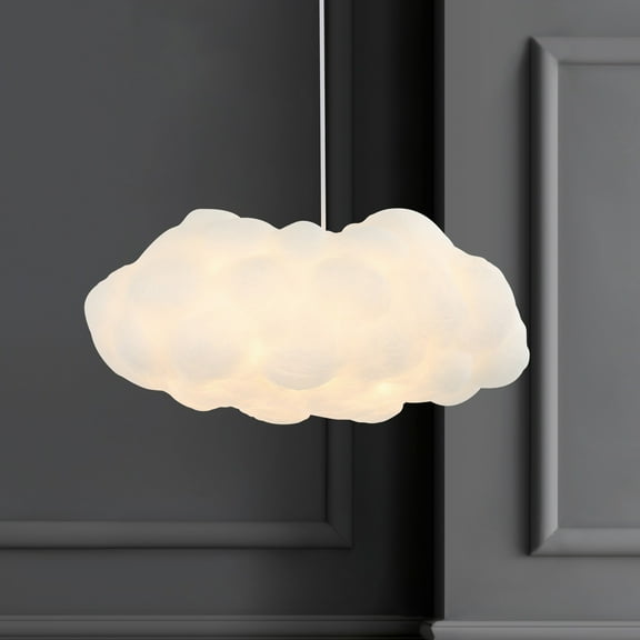 JONATHAN Y Zephyr 23" 2-Light Modern Contemporary Silk LED Cloud Pendant, White
