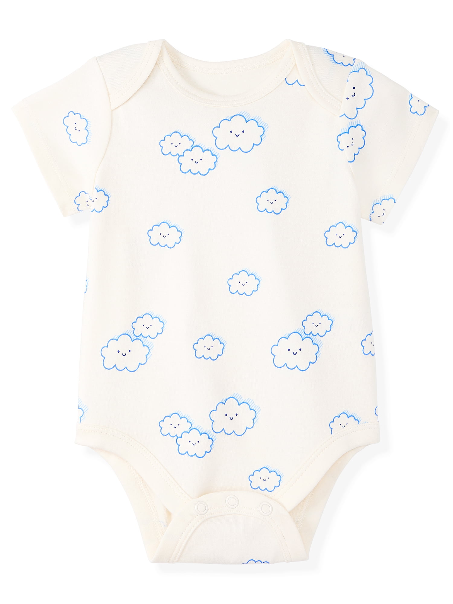 Garanimals Newborn & Baby Boy Cotton Lap-Shoulder Short-Sleeve Bodysuits, 4-Pack, Sizes 0–24M