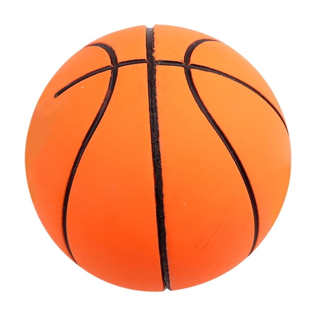 Yellow Mini Rubber Basketball Stress Relief Toy High Bounce Hollow Design Finger Exercise Ball For Office And School 2.36 Inches 0.11Lb
