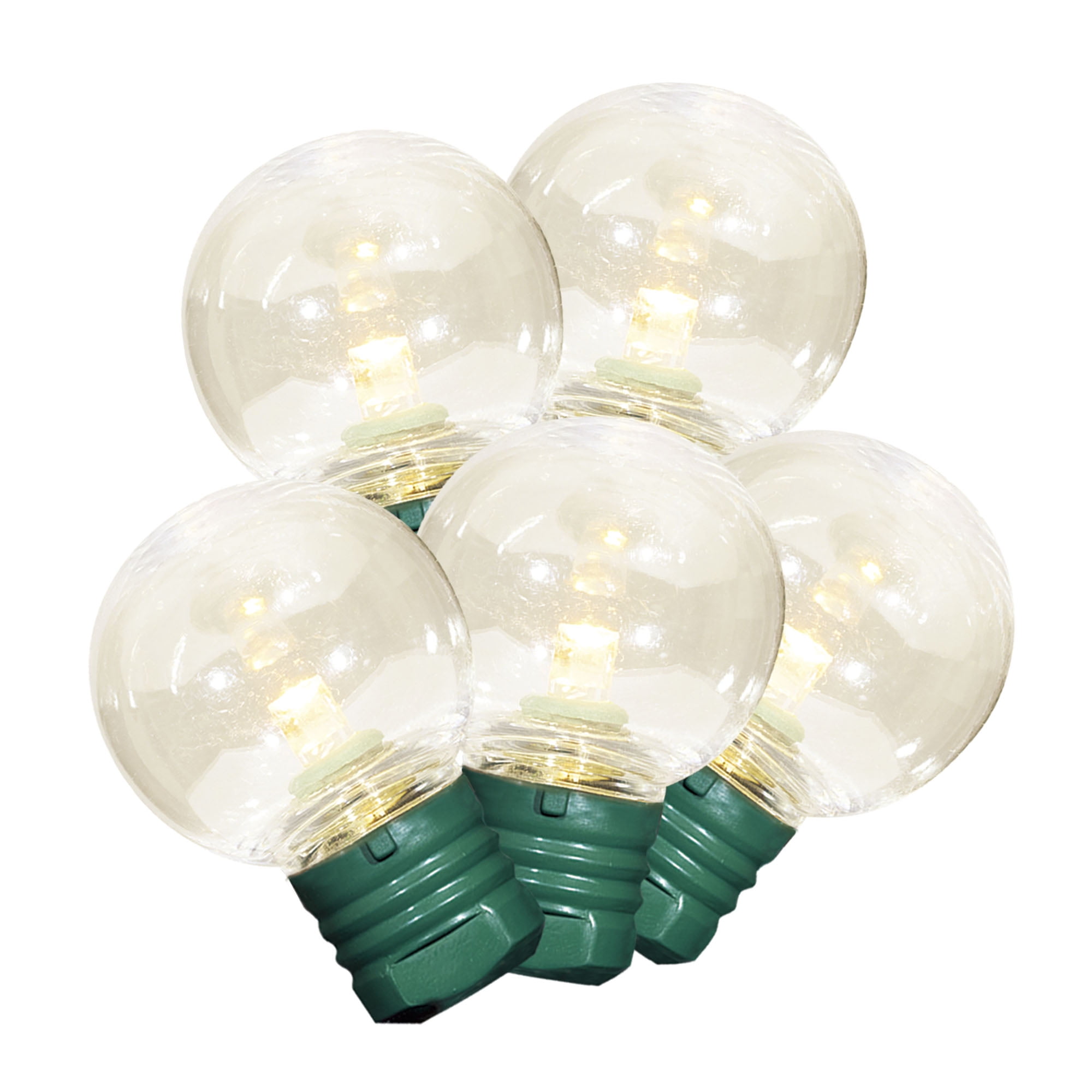 Holiday Time 100Count Warm White LED Super Bright G30 Christmas Lights, with Green Wire, 58.1