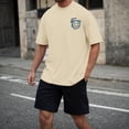 thumbnail image 7 of kpoplk Men's T-Shirt Big and Tall Relaxed Fit Short Sleeve Crew Neck Soft Cotton Casual Summer Tee Top Size XXXL,Beige, 7 of 7