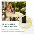 thumbnail image 4 of Round Outdoor Tablecloth with Umbrella Hole and Zipper, Pale Yellow Leaves Tablecloth with Elastic Waterproof, Farmhouse Botanical Branch Vintage Boho Patio Table Covers for 31" - 35" Pool Tables, 4 of 9