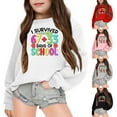 thumbnail image 3 of WOYY 100 Days Of School Sweatshirt for Big Girls Letter Print Pullover Shirt, Sizes 7-8, 3 of 3