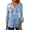 Sky Blue, variant on Floral Summer Tops for Women Tunic Tops V-neck 3/4 Lace Sleeve Pleated Button Casual Print Top