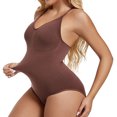 thumbnail image 5 of JGGSPWM Bodysuit for Women Tummy Control Shapewear Seamless Tight Strapless Suspender Body Clothes Body Shaping Open Jumpsuit Brown XL, 5 of 8