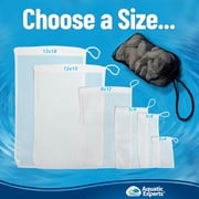 Aquatic Experts - High-Flow Mesh Media Filter Bags with Drawstring - Ideal for Aquarium Filtration, 4 Pack, 3 x 8