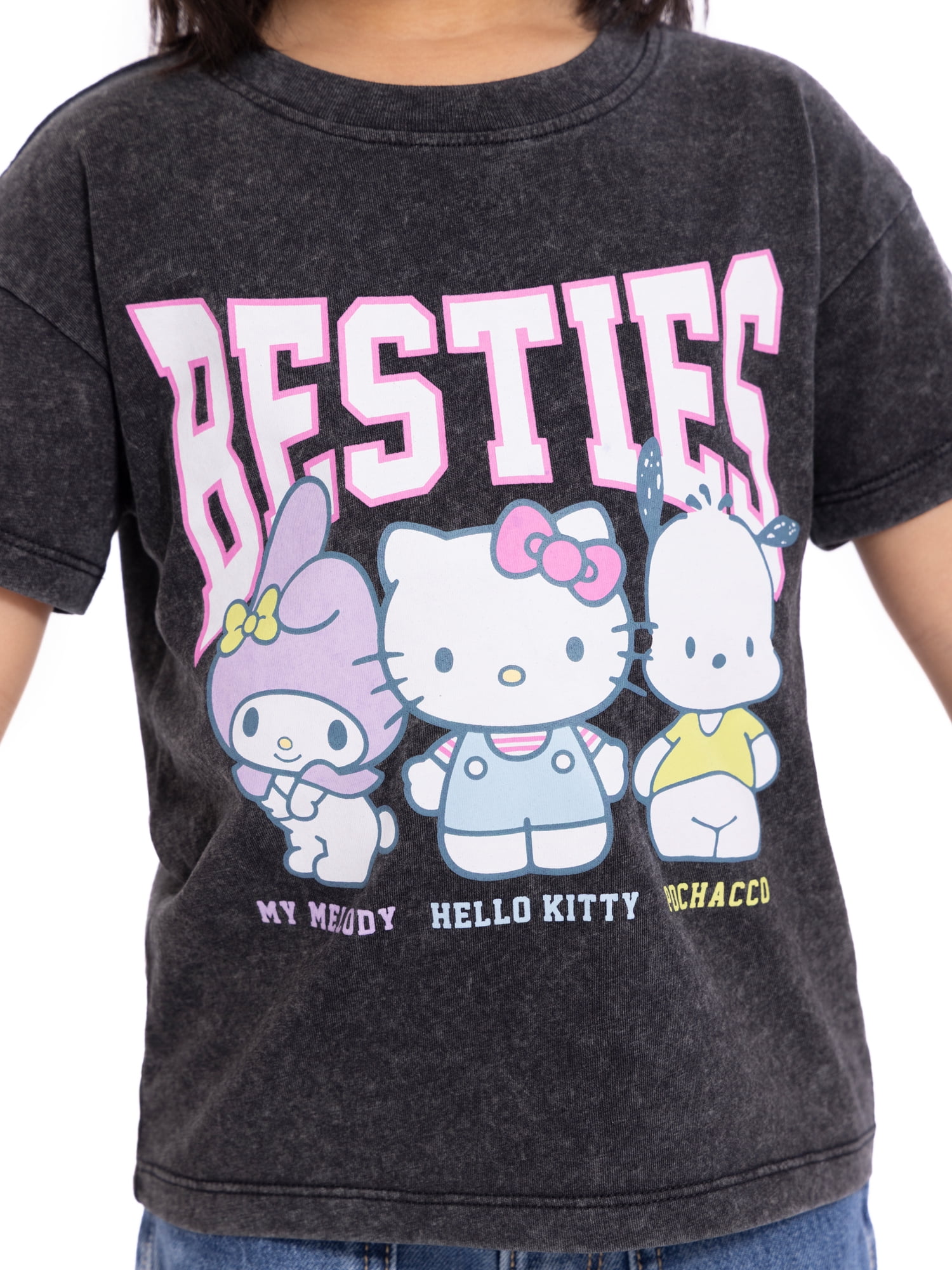 Hello Kitty and Friends Toddler Graphic Crewneck Tee, Sizes 12M-5T