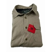 Woolrich Mens Flannel Lined Shirt Jacket | Tan, Medium