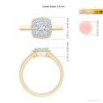 thumbnail image 4 of ANGARA Lab Grown Cushion Composite Diamond Halo Ring for Women in 14K Yellow Gold (Size-3.6mm| Color-F-G| Clarity-VS) | April Birthstone, Anniversary, Jewelry Gift for Women | Lab-Grown Diamond Ring, 4 of 6