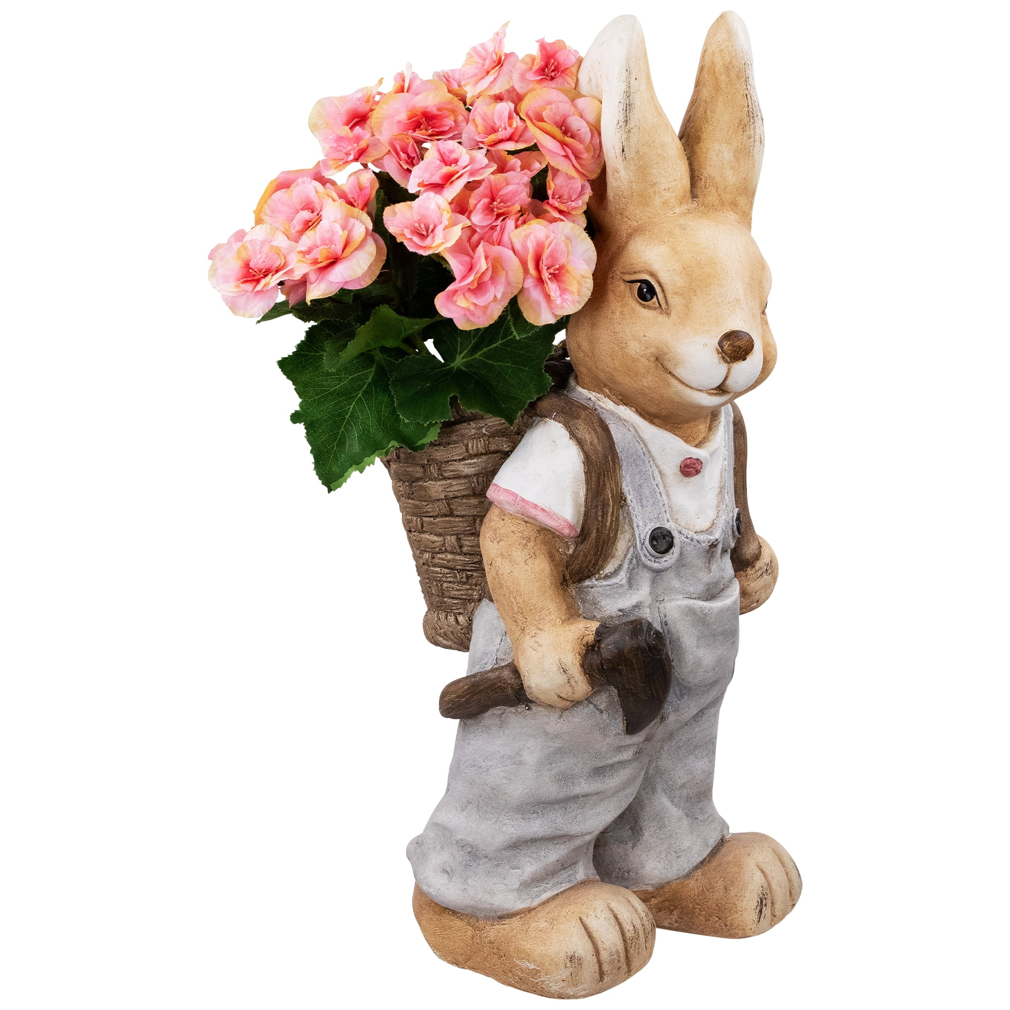 Northlight Boy Rabbit Outdoor Easter Garden Planter - 19.25"