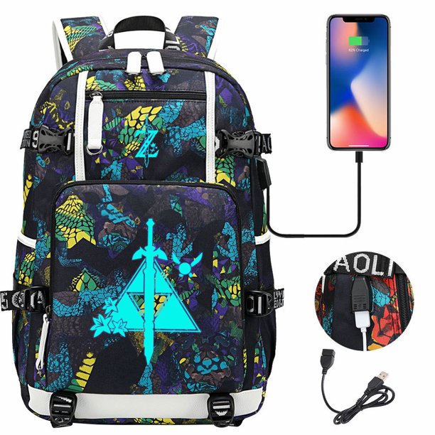 The Legend Of Zelda Auriculares USB Jóvenes Estudiante Mochila Escolar Hombres Mujeres Ocio Viaje